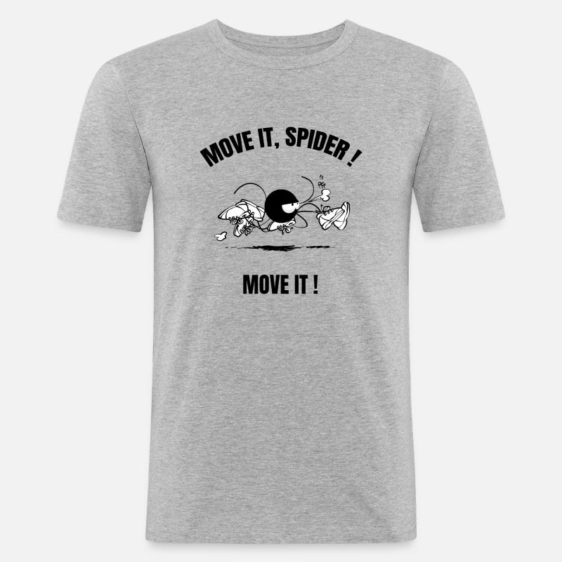 Beth the Spider - Laufen (Textversion) - Männer Slim Fit T-Shirt - Grau meliert
