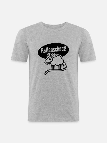 rattenscharf - Männer Slim Fit T-Shirt - Grau meliert