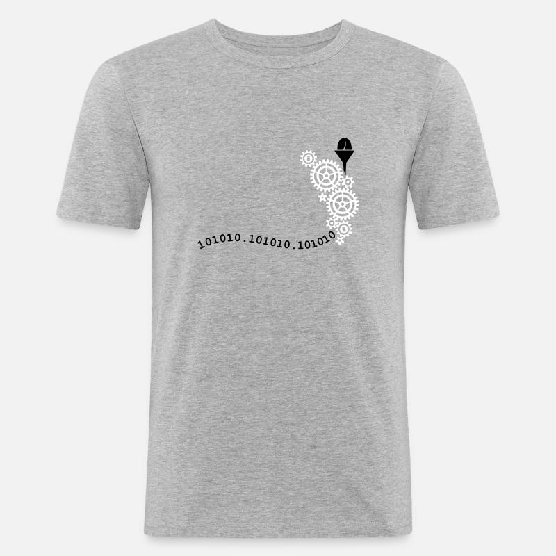 coffee to code (2c) - Männer Slim Fit T-Shirt - Grau meliert