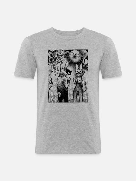 Have we met? - Männer Slim Fit T-Shirt - Grau meliert