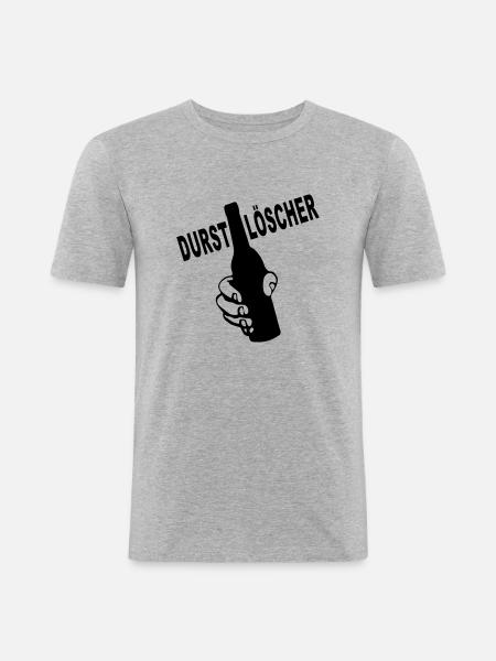 durstlöscher - Männer Slim Fit T-Shirt - Grau meliert