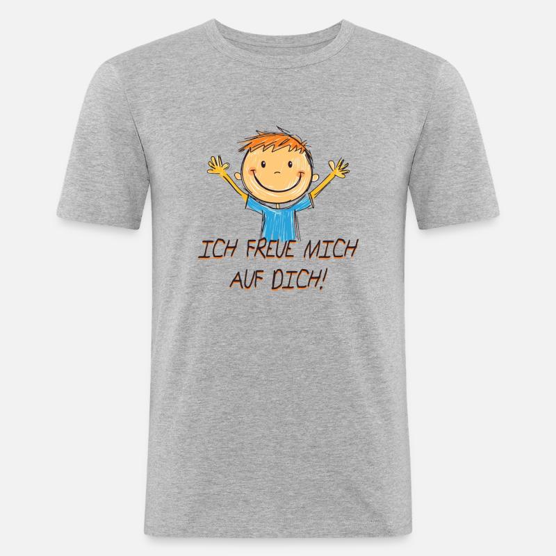Jeg glæder mig til at se dig - Herre Slim Fit T-Shirt - grå meleret