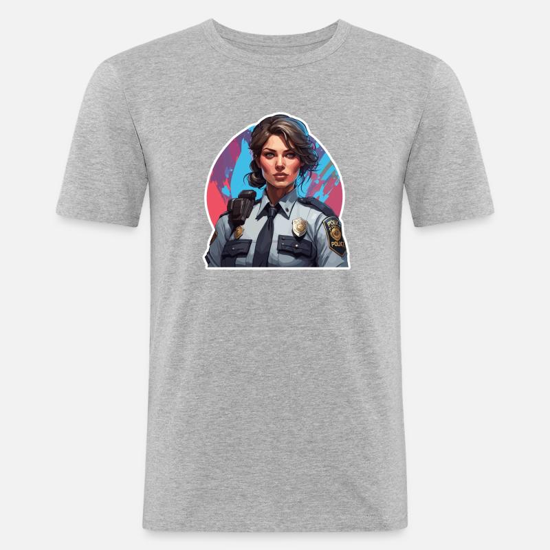 Polizei / Einsatz / Beruf / Job / Einsatzkräfte - Männer Slim Fit T-Shirt - Grau meliert
