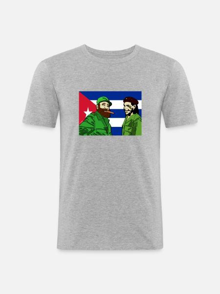 Fidel & Che Tee - Men's Slim Fit T-Shirt - heather grey