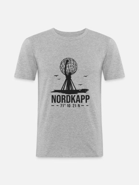 Nordkapp Nordkap Norge Nordkap - Herre Slim Fit T-Shirt - grå meleret