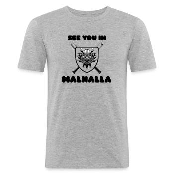 Viking - Men's Slim Fit T-Shirt - heather grey - Front - Nik (191cm)