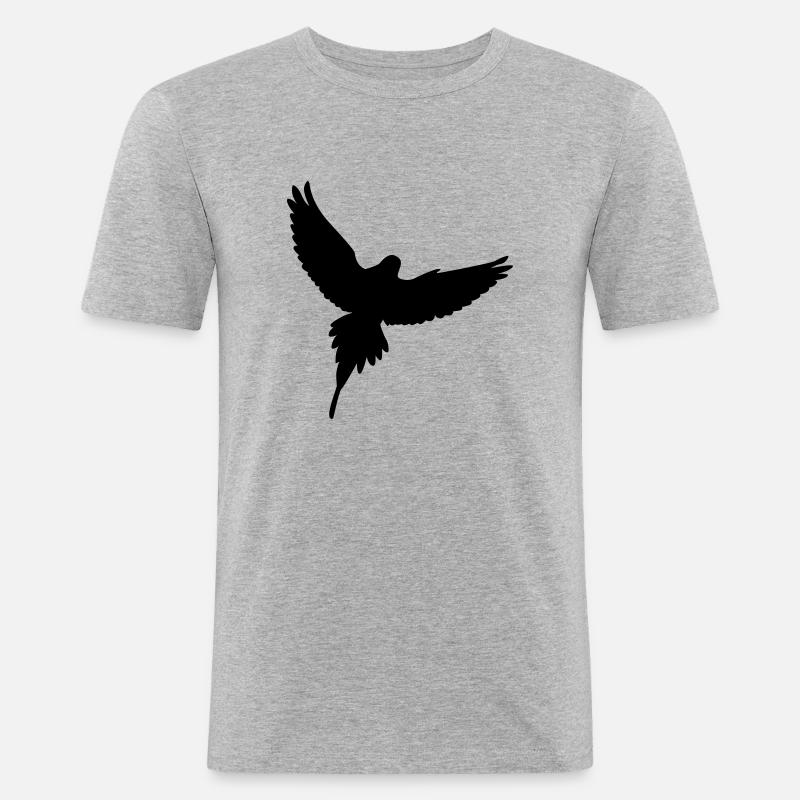 Vogel - Männer Slim Fit T-Shirt - Grau meliert