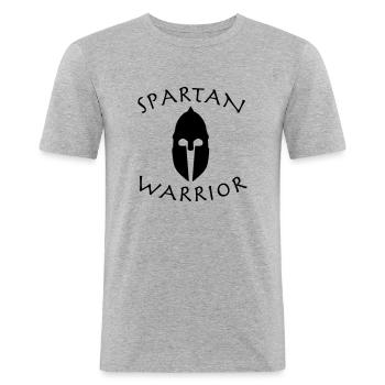 spartan warrior - T-shirt près du corps Homme - gris chiné - Devant - Nik (191cm)