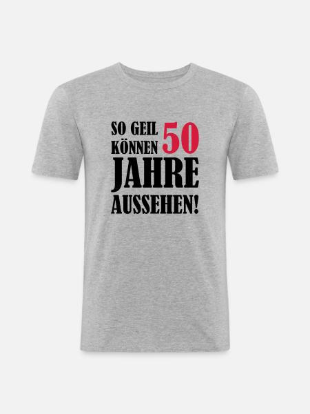 50_jahre - Männer Slim Fit T-Shirt - Grau meliert