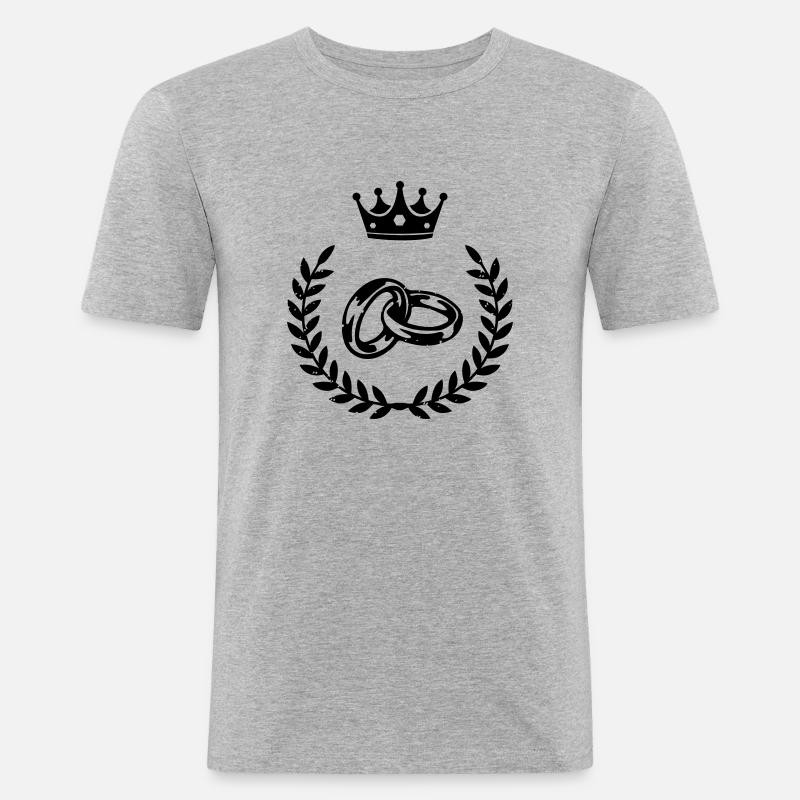eheringe krone - Männer Slim Fit T-Shirt - Grau meliert