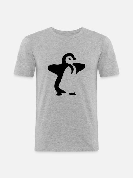 Bébé pingouin - bébé pingouin - T-shirt près du corps Homme - gris chiné