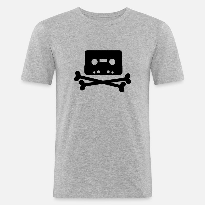 Piratbyrån - Männer Slim Fit T-Shirt - Grau meliert