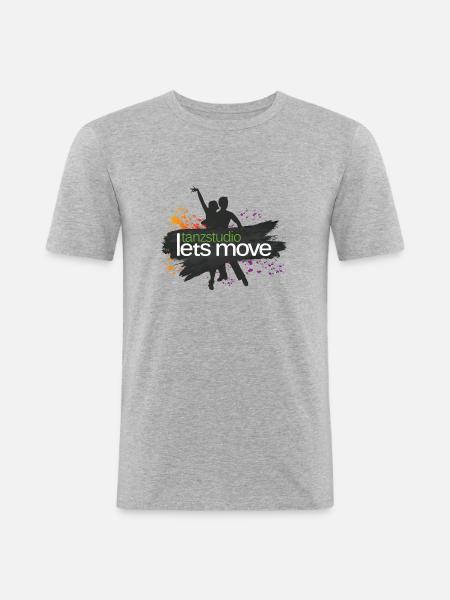 Logo dance studio Let's Move - Men's Slim Fit T-Shirt - heather grey