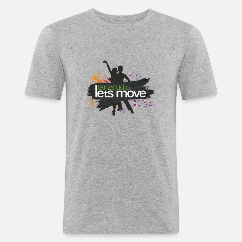 Logo Tanzstudio Let's Move - Männer Slim Fit T-Shirt - Grau meliert