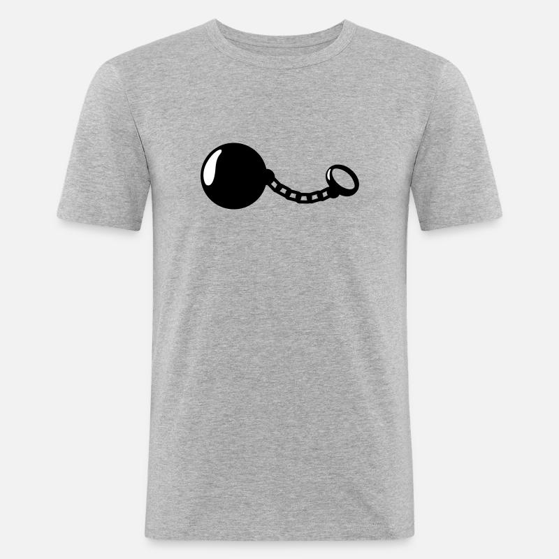 Prison Ball - Männer Slim Fit T-Shirt - Grau meliert