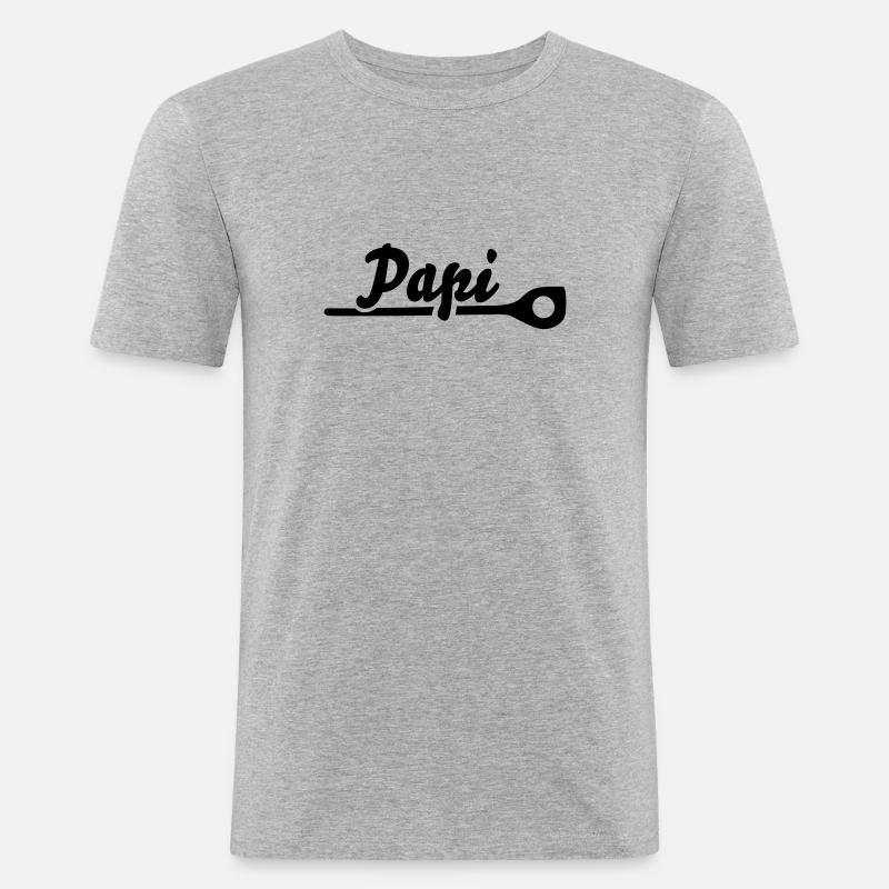 Papi - Männer Slim Fit T-Shirt - Grau meliert