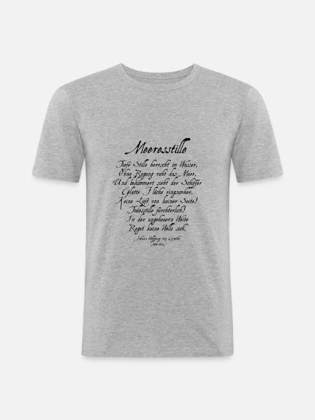 MEERESSTILLE - Männer Slim Fit T-Shirt - Grau meliert