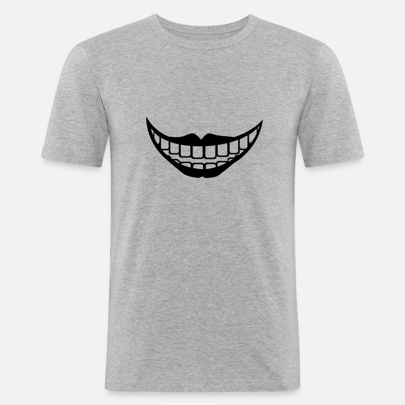 Mund - Männer Slim Fit T-Shirt - Grau meliert