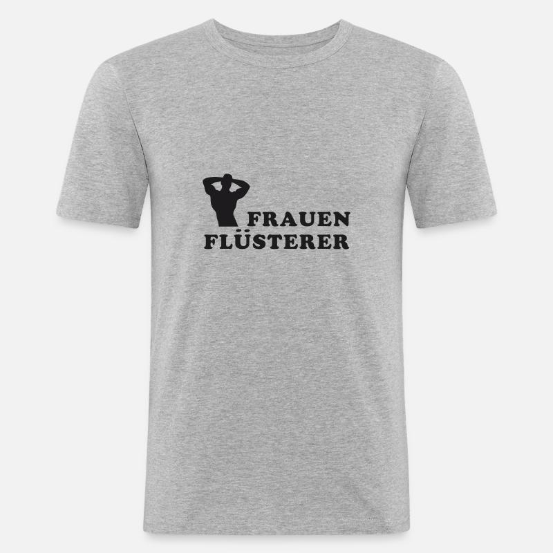 Frauen Flüsterer Mann Kerle - Männer Slim Fit T-Shirt - Grau meliert