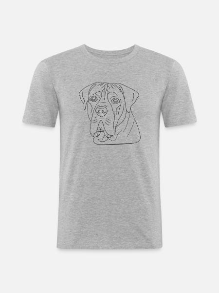 Boerboel - Männer Slim Fit T-Shirt - Grau meliert