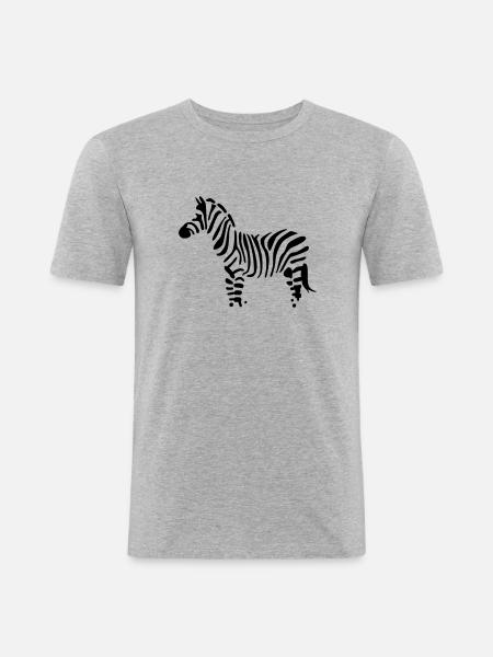 zébre - T-shirt près du corps Homme - gris chiné