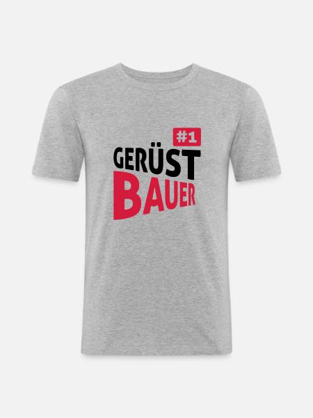 Gerüstbauer - Männer Slim Fit T-Shirt - Grau meliert