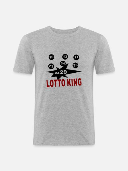 lotto_king - T-shirt près du corps Homme - gris chiné