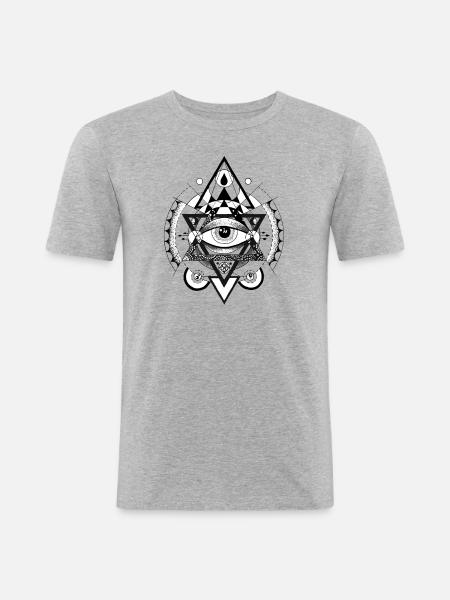 EYE - Männer Slim Fit T-Shirt - Grau meliert