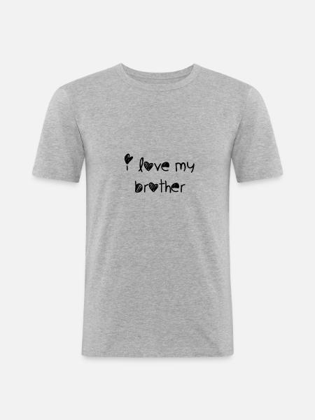 i love my brother - Men's Slim Fit T-Shirt - heather grey