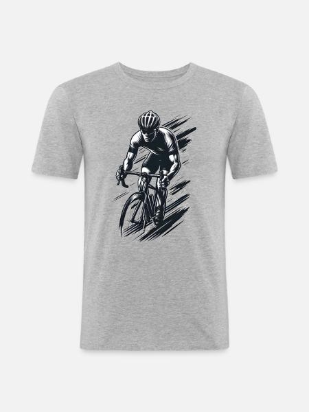 Cyclist, Graphic - Men's Slim Fit T-Shirt - heather grey