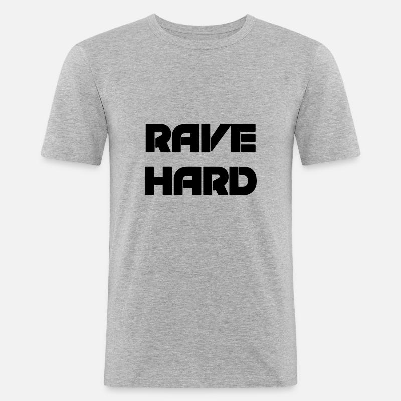 Rave Raver Techno - Männer Slim Fit T-Shirt - Grau meliert
