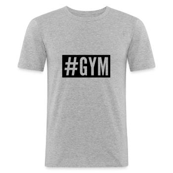 Gymnase - T-shirt près du corps Homme - gris chiné - Devant - Nik (191cm)