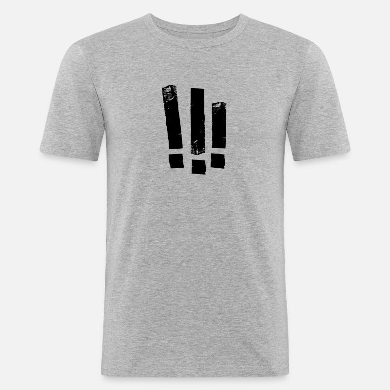 Drei !!! - Männer Slim Fit T-Shirt - Grau meliert