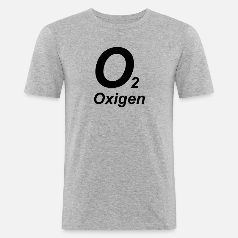 O2 - Sauerstoff - Tec Tauchen - Männer Slim Fit T-Shirt - Grau meliert