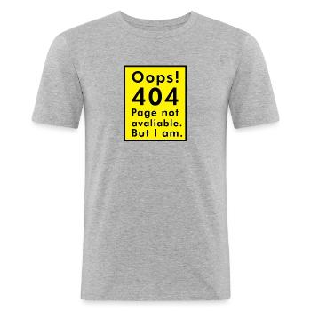 404 error - Men's Slim Fit T-Shirt - heather grey - Front - Nik (191cm)