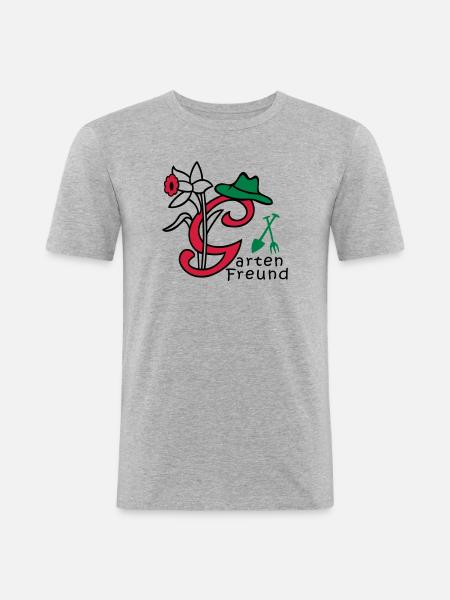 Garten, Buchstabe G, Natur - Männer Slim Fit T-Shirt - Grau meliert