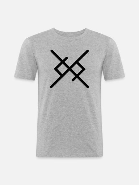 Ewige Liebe in Wikingerrunen - Männer Slim Fit T-Shirt - Grau meliert