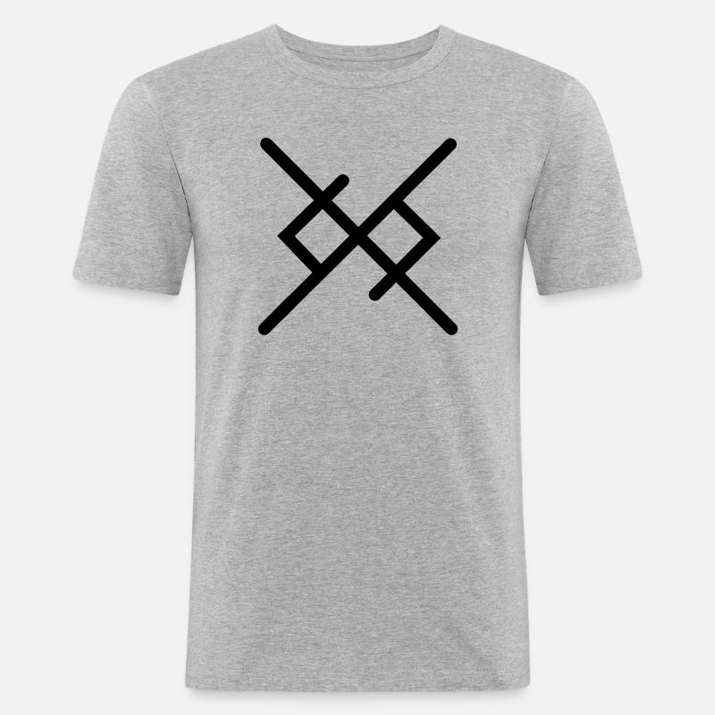 Ewige Liebe in Wikingerrunen - Männer Slim Fit T-Shirt - Grau meliert