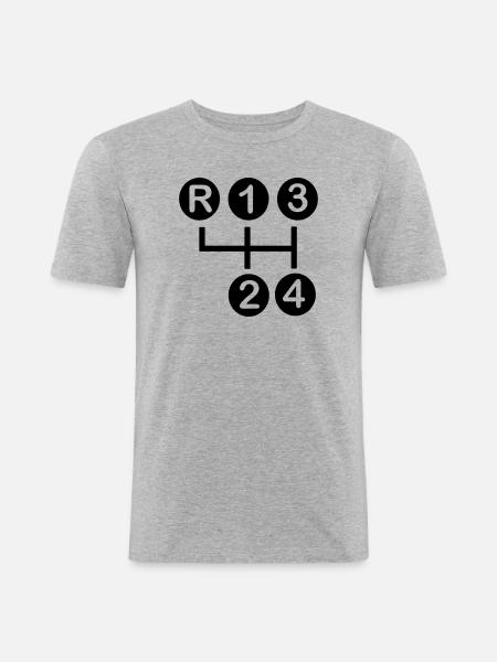 Gearbox 4 speed - Men's Slim Fit T-Shirt - heather grey