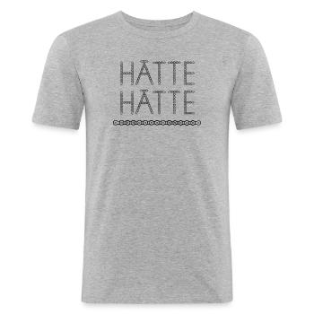 Hätte Hätte Fahrradkette - Männer Slim Fit T-Shirt - Grau meliert - Vorne - Nik (191cm)