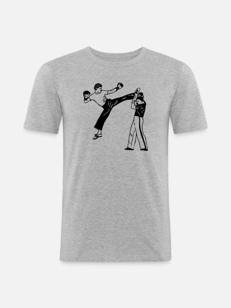 Kickboxing savate - Men's Slim Fit T-Shirt - heather grey