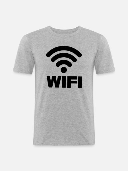 WIFI connection - Men's Slim Fit T-Shirt - heather grey