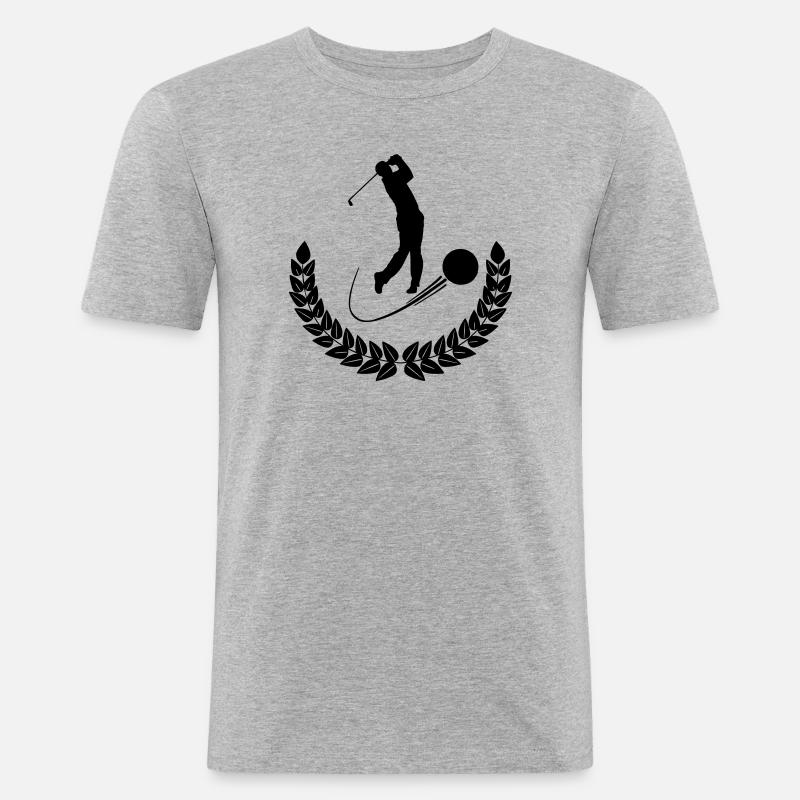 Golflorbeerkranz - Männer Slim Fit T-Shirt - Grau meliert