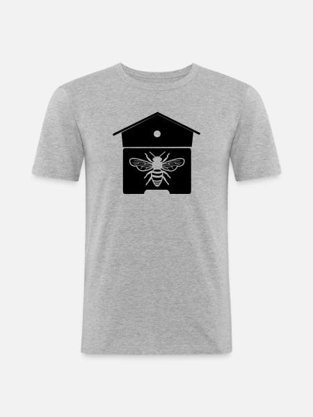 Bienenhaus oder Bienennest - Männer Slim Fit T-Shirt - Grau meliert