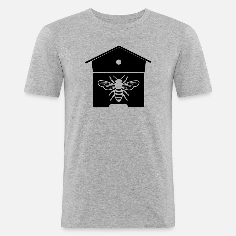 Bienenhaus oder Bienennest - Männer Slim Fit T-Shirt - Grau meliert