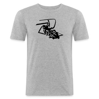Nakedbike900 - Männer Slim Fit T-Shirt - Grau meliert - Vorne - Nik (191cm)