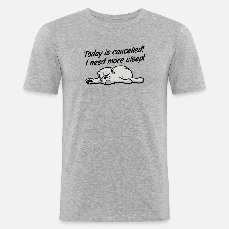 Today is cancelled - Männer Slim Fit T-Shirt - Grau meliert