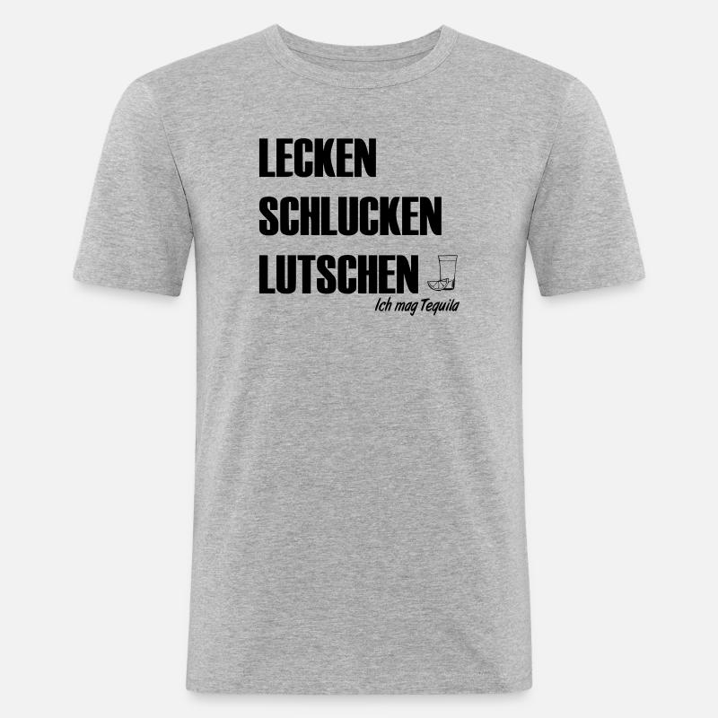 Ich mag Tequila - Männer Slim Fit T-Shirt - Grau meliert