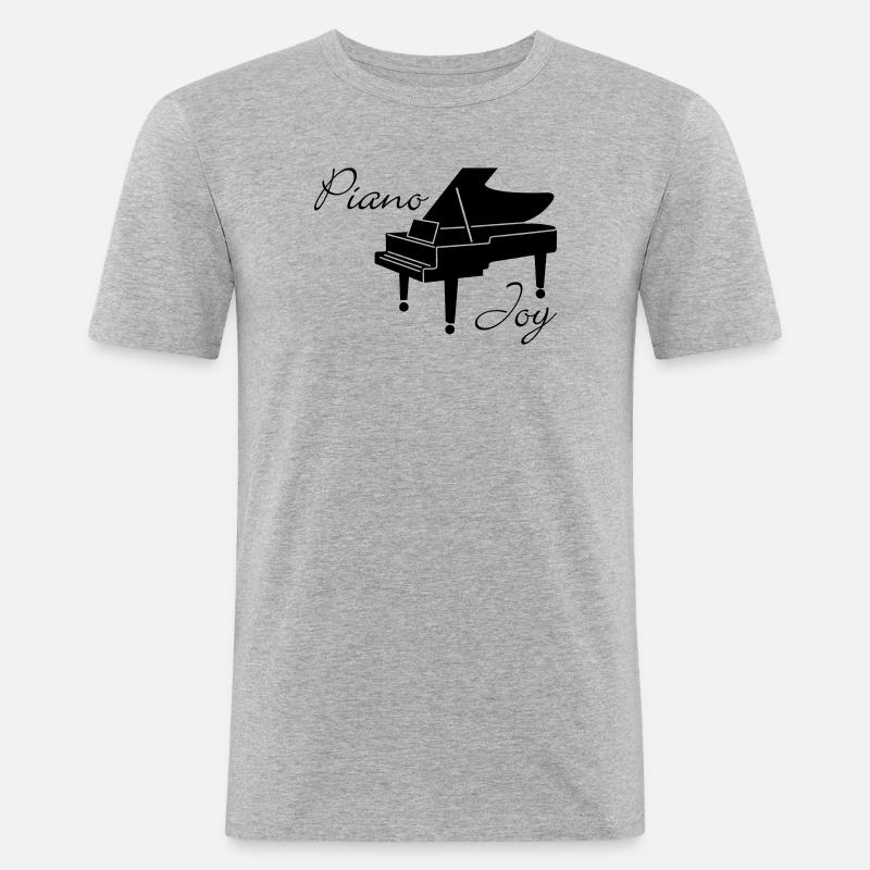 Klavier Freude - Männer Slim Fit T-Shirt - Grau meliert