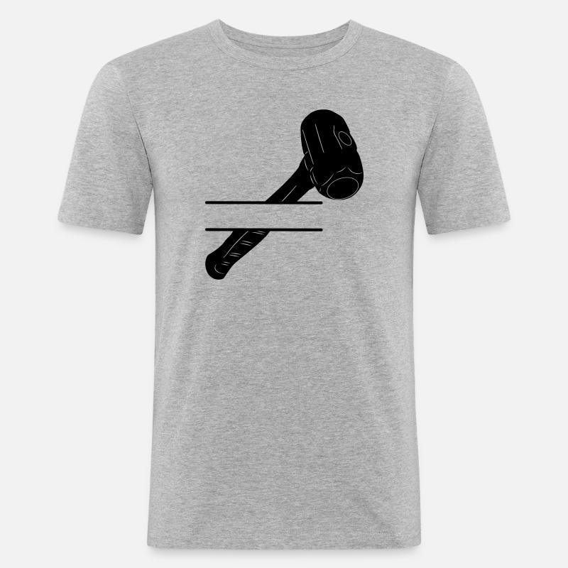 Hammermonogramm zum Abbruch - Männer Slim Fit T-Shirt - Grau meliert